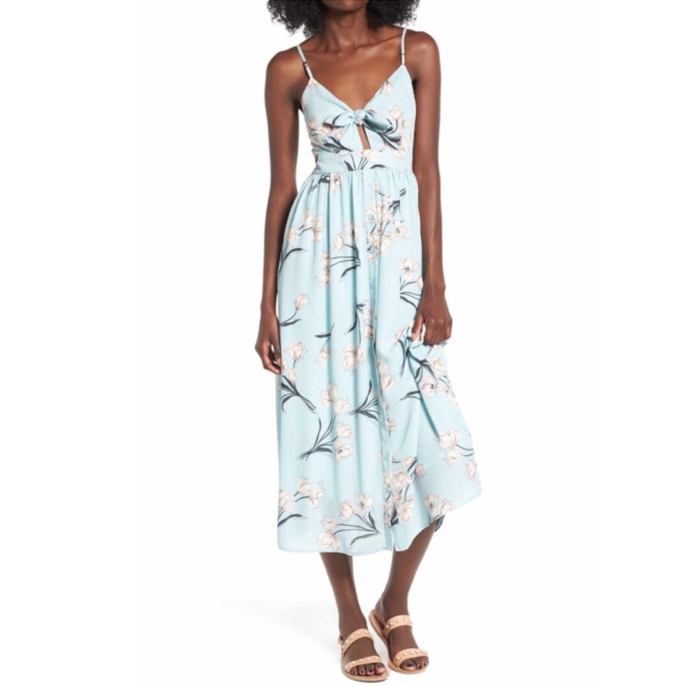 Soprano Blue Floral midi Dress Medium